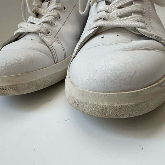 Tory Burch Sz 9 Howell Court Leather Sneakers in Titanium White/Allium Purple - Picture 5 of 16